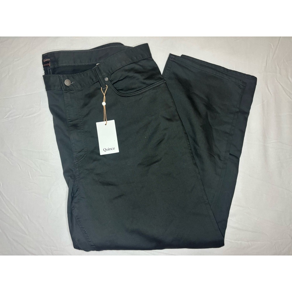 Quince Comfort Stretch Traveler 5-Pocket Straight‎ Fit Pants Men 42x30 NWT Black